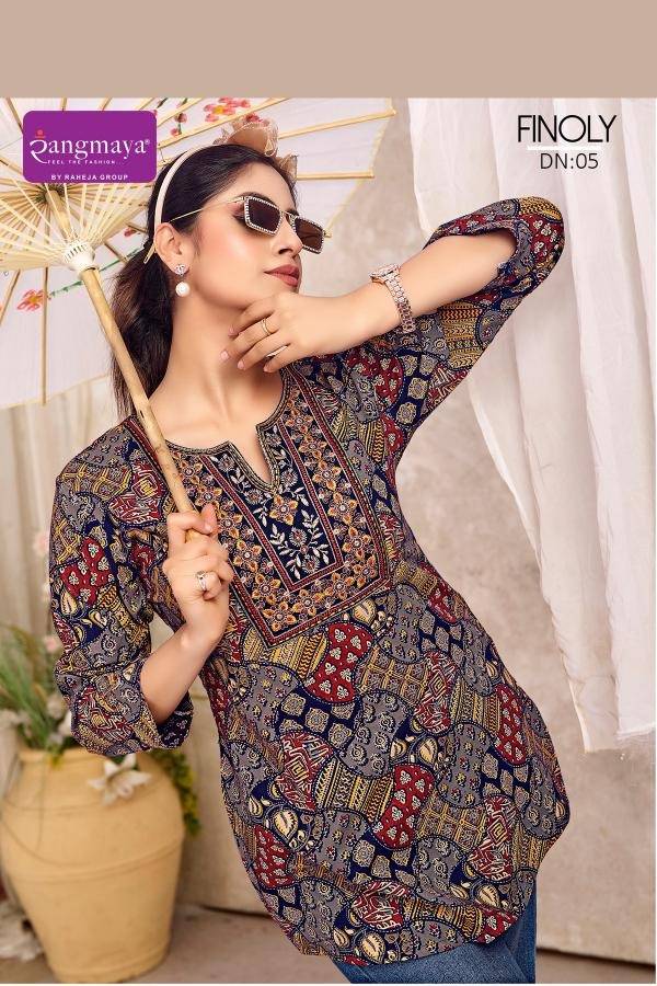  FINOLY By Rangmaya 01 To 08 Series Beautiful Festive Suits Colorful Stylish COTTON TOPS At Wholesale Price